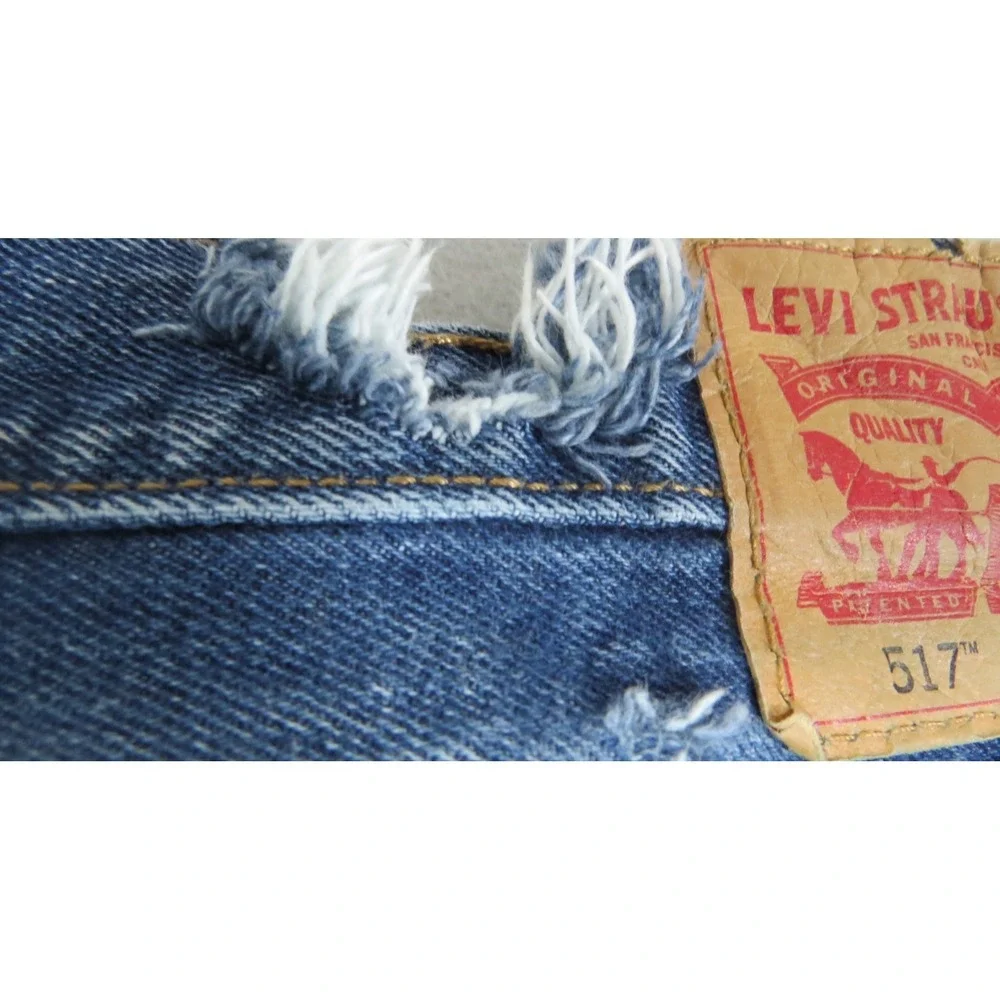 VTG Levi's 517 Bootcut High Rise Denim Jeans Mens W35 Blue 100% Cotton Authentic
